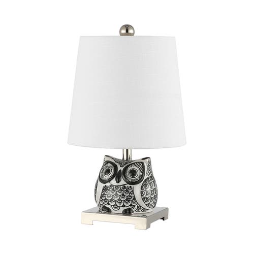 Jonathan Y Justina Ceramic Mini Led Table Lamp In Black/white