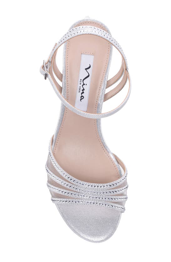 Shop Nina Nathyn Crystal Embellished Sandal In Silver