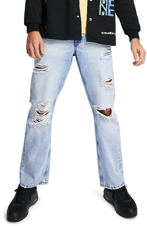 Topman Nonstretch Bootcut Jeans in Light Blue