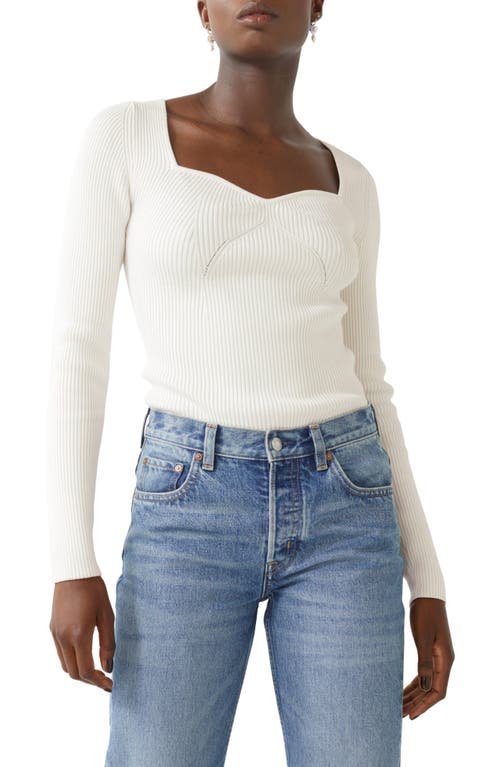 & Other Stories Sweetheart Neck Rib Top in Off White