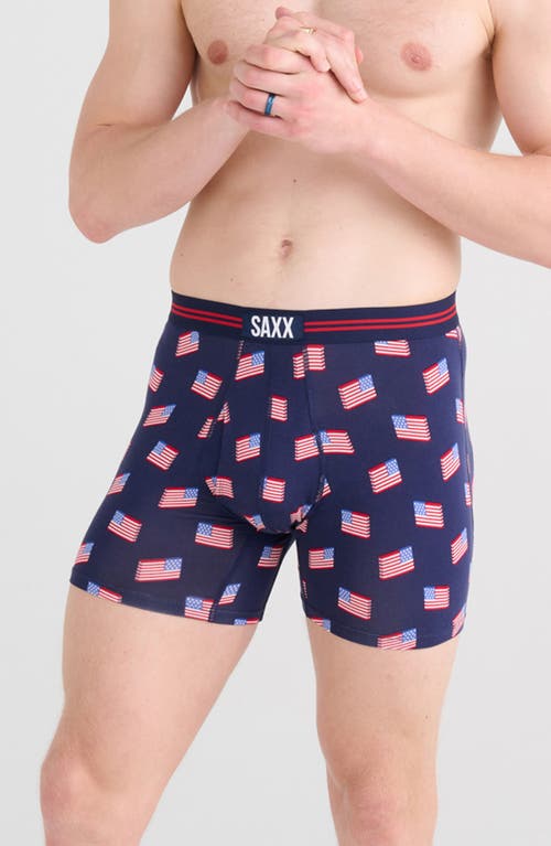 SAXX Ultra Super Soft Relaxed Fit Boxer Briefs Stars And Stripes- Navy at Nordstrom,