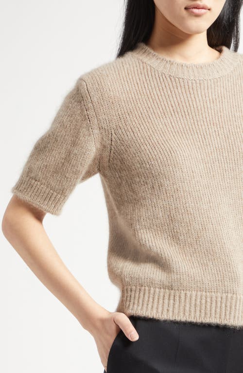 Shop The Row Hibiscus Short Sleeve Cashmere Knit Top In Ancient Sand