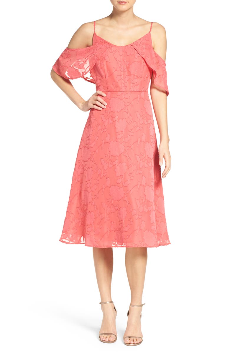 CeCe Liv Floral Cold Shoulder Dress (Regular & Petite) | Nordstrom