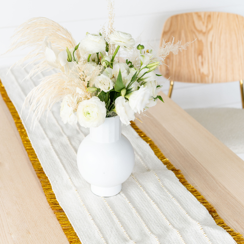 Jollity & Co Fabric Table Runner In Gold
