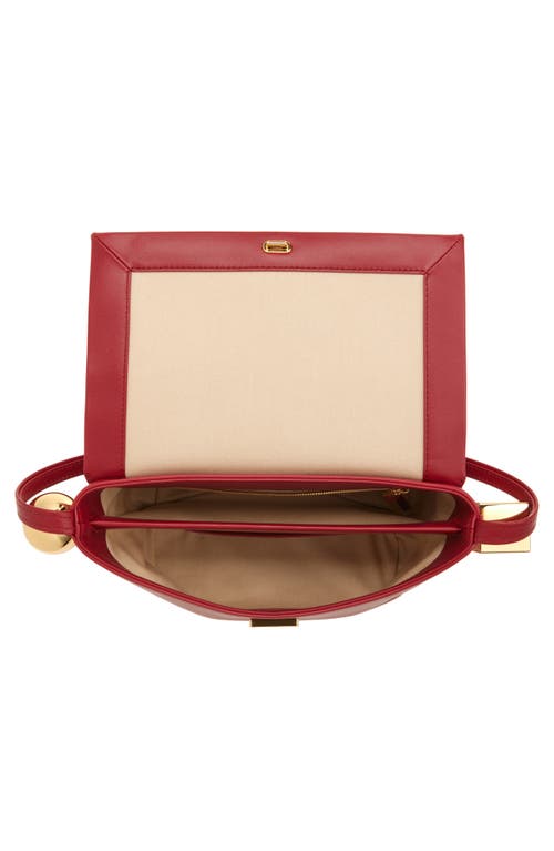 Shop Jacquemus Le Rond Carré Leather Shoulder Bag In Dark Red 480