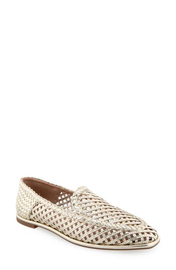 Shop Aerosoles Nagle Woven Loafer In Soft Gold