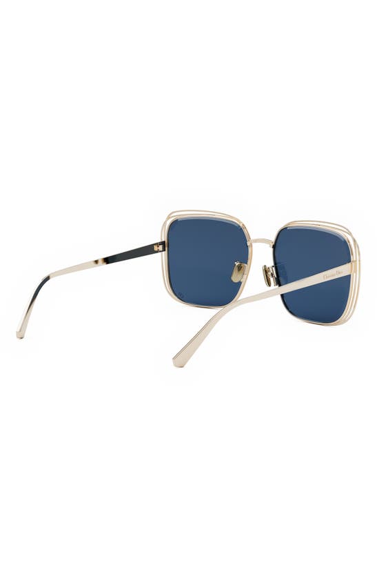 Shop Dior Fil S1u 58mm Square Sunglasses In Shiny Gold Dh / Blue