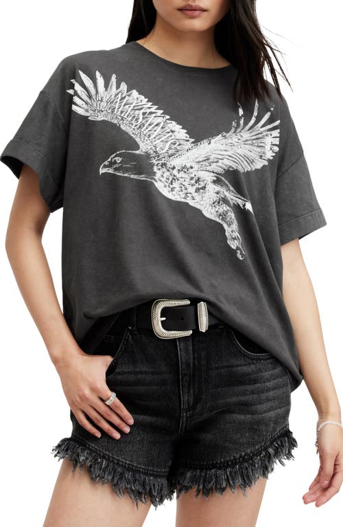 AllSaints Flite Briar Cotton Graphic T-Shirt Acid Washed Black at Nordstrom,