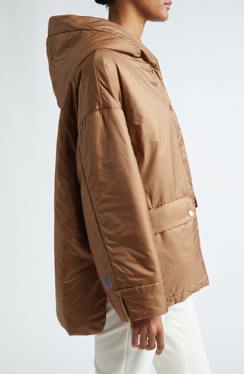 Max Mara Greenmo Insulated Hooded Jacket In Caramel