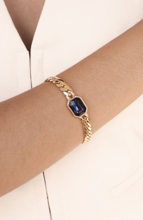 ETTIKA ETTIKA DECO CRYSTAL STATEMENT CUBAN CHAIN BRACELET