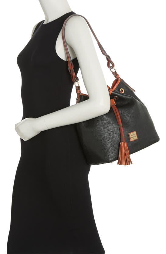 Dooney & Bourke Tasha Leather Drawstring Shoulder Bag In Black