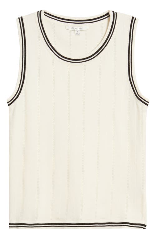 Shop Zoe And Claire Pointelle Sweater Vest In Ivory