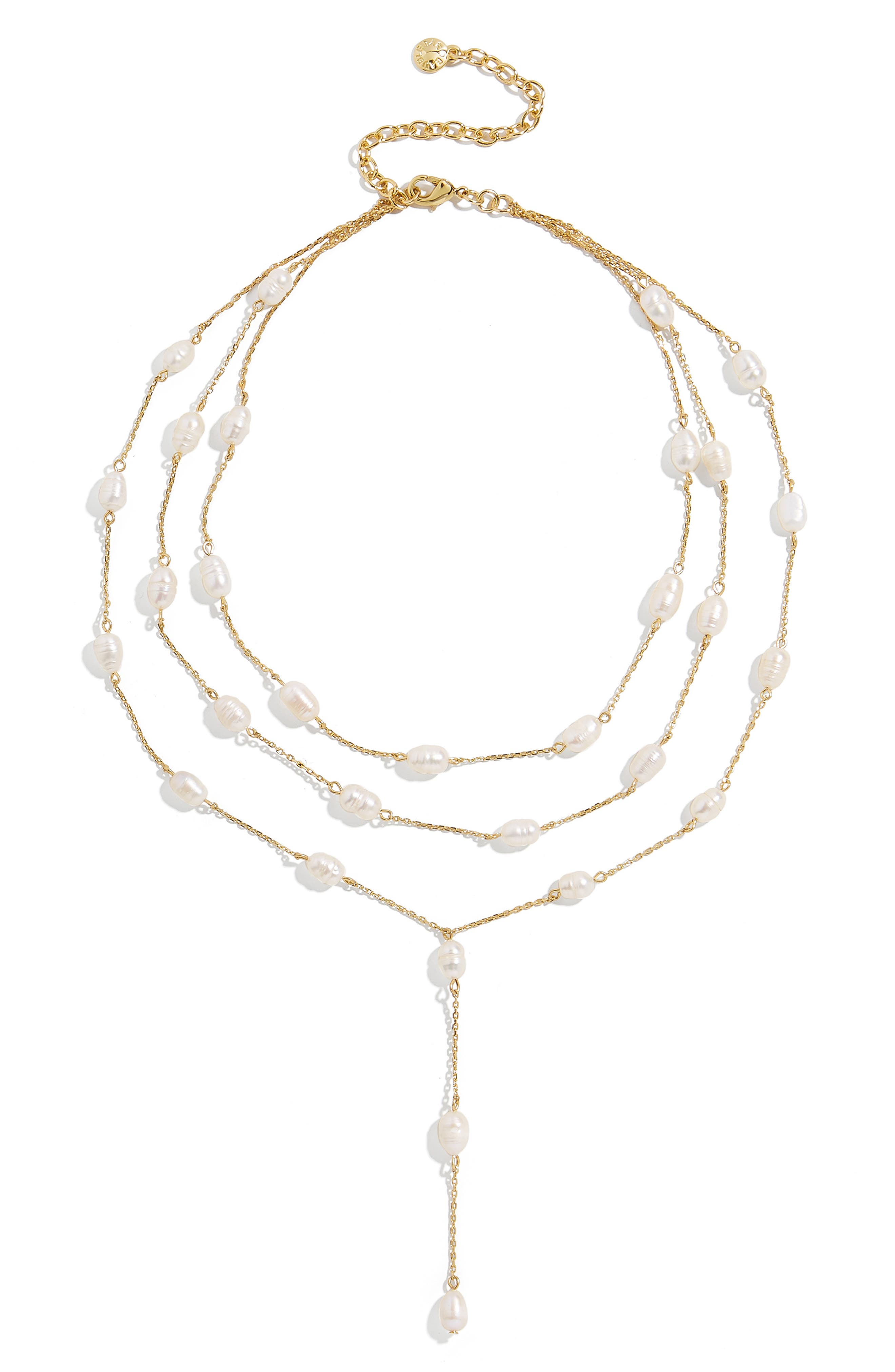 BaubleBar Abriella Freshwater Pearl Layered YNecklace Nordstrom