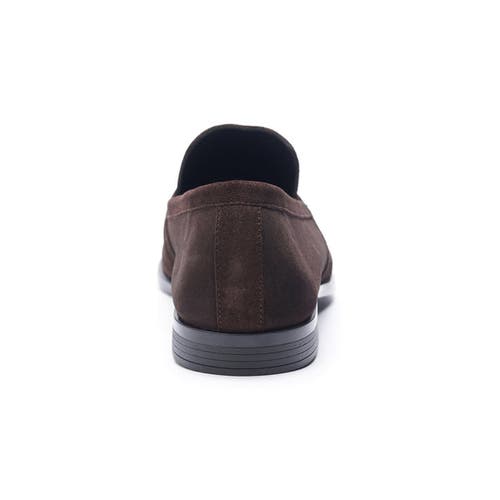 Carlos Santana Louis Bit Loafer In Brown Suede