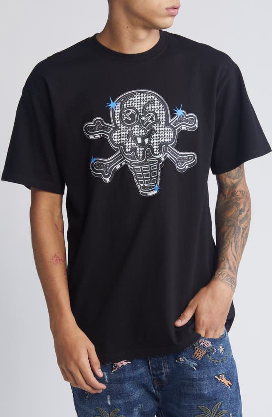 Shop Icecream Cart Cotton Graphic T-shirt In Black