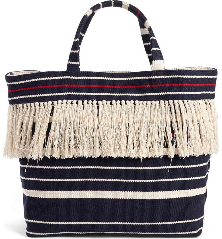 Woven Fringe Beach Tote