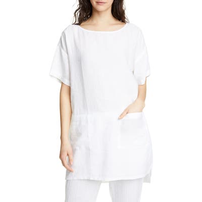 Petite Eileen Fisher Organic Linen Tunic, White