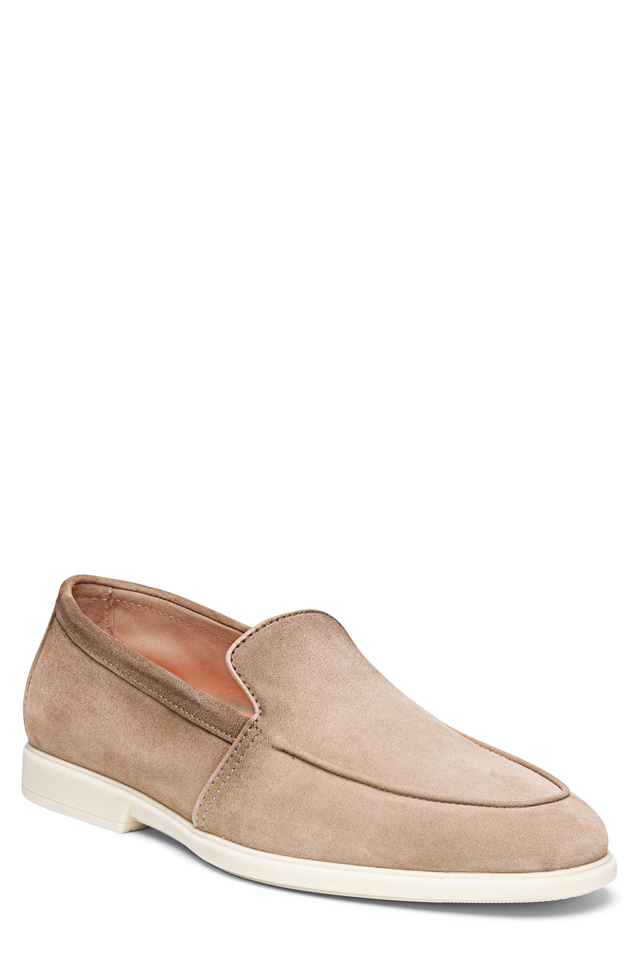 Santoni panelled calf-suede loafers - Neutrals