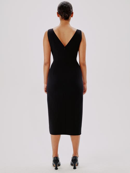 Another Tomorrow Doppio Boatneck Dress In Black
