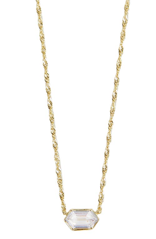 Argento Vivo Sterling Silver Singapore Chain Cubic Zirconia Pendant Necklace in Gold at Nordstrom