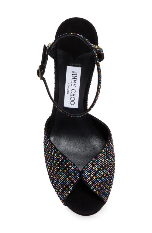 Shop Jimmy Choo Sacora Ankle Strap Sandal In Black/multi