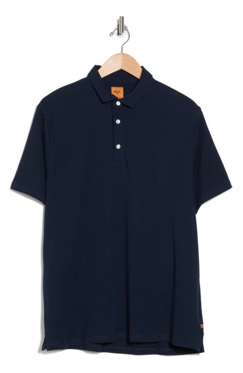 Shop Soft Cloth Nightrider Trim Fit Cotton Polo In Navy