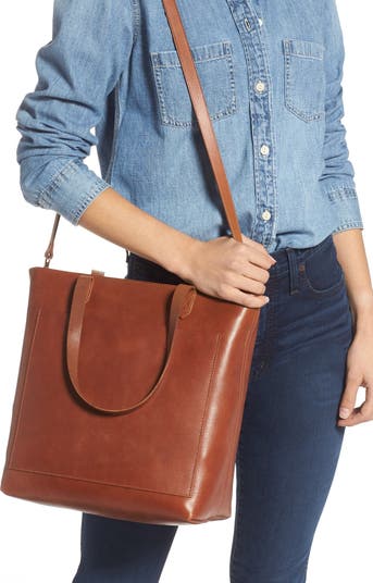  Madewell Women's The Zip-Top Transport Tote, English Saddle,  Tan, Brown, One Size : Clothing, Shoes & Jewelry
