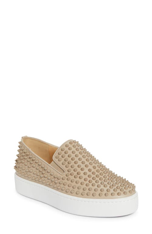 Shop Christian Louboutin Spikeboat Slip-on Sneaker In F685 Saharienne