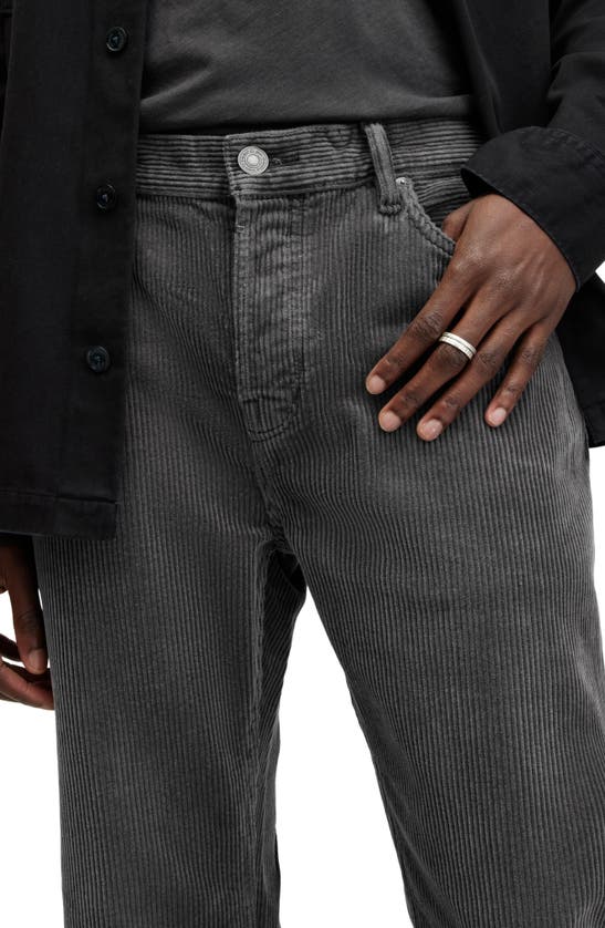 Shop Allsaints Curtis Slim Leg Cotton Corduroy Pants In Jet Black