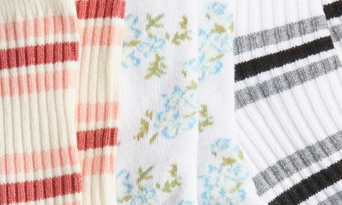 Shop K. Bell Socks K Bell Socks Spring Stripes Ruffle Assorted 3-pack Crew Socks In White/assorted