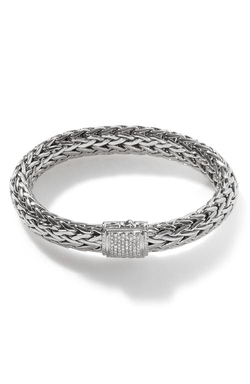 John Hardy Classic Chain Diamond Pavé Large Bracelet in Silver at Nordstrom, Size Medium