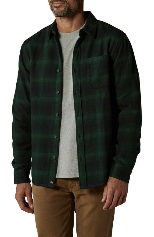 The Normal Brand Louis Heavyweight Flannel Overshirt In Evergreen Plaid