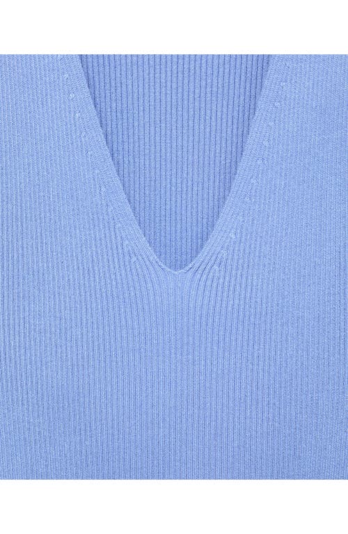 Shop Mango Sleeveless Rib Midi Sweater Dress In Sky Blue