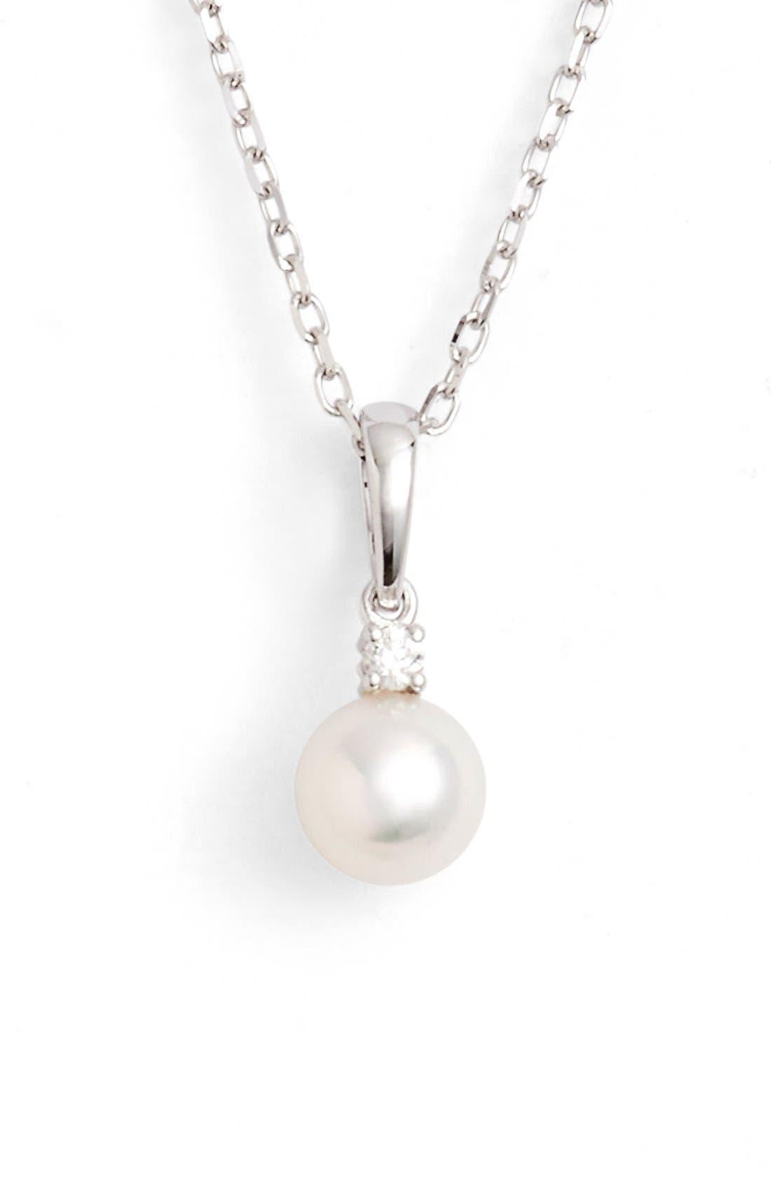 Mikimoto Pearl & Diamond Pendant Necklace Nordstrom