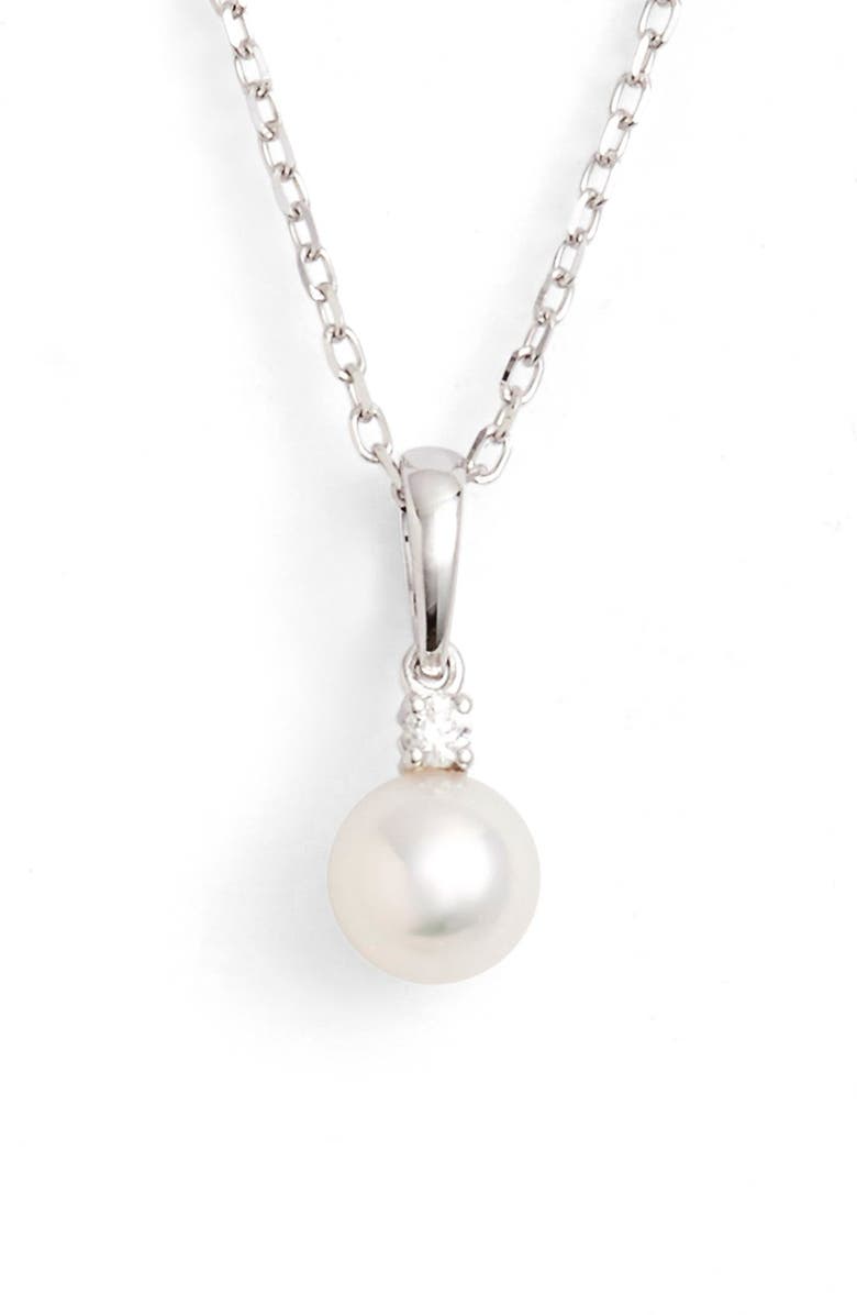 Mikimoto Pearl & Diamond Pendant Necklace | Nordstrom