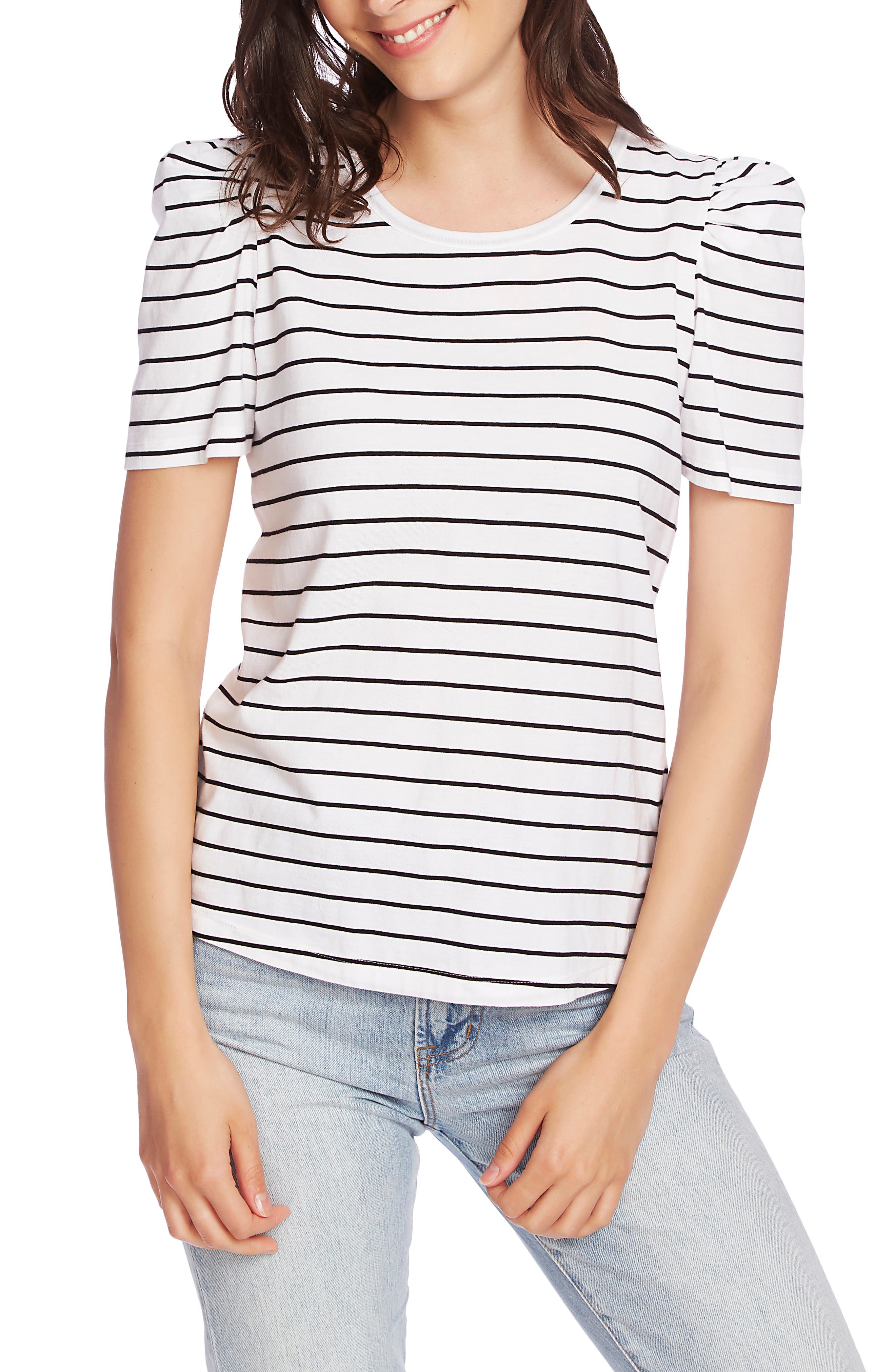 black and white striped tee