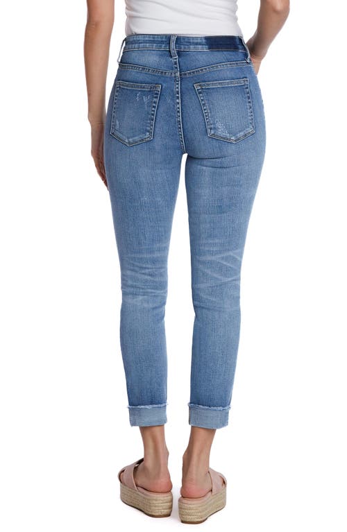 Hint Of Blu Cuffed Crop Skinny Jeans In Worn Blue