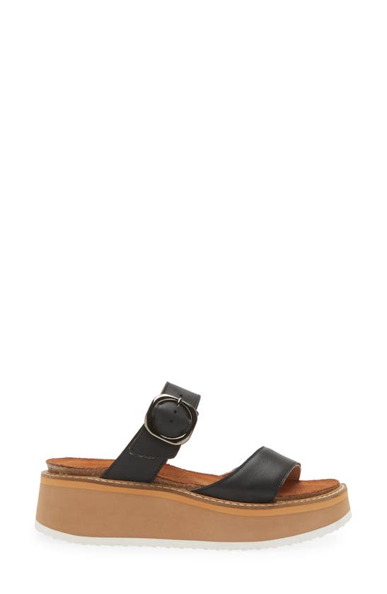 Naot Halvah Platform Wedge Sandal In Soft Black Leather