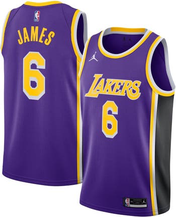 NBA Los Angeles Lakers LeBron James #6 Hoodie Pullover Mens Medium Purple  Gray