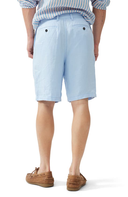 Shop Rodd & Gunn Westlock Linen Shorts In Aquamarine