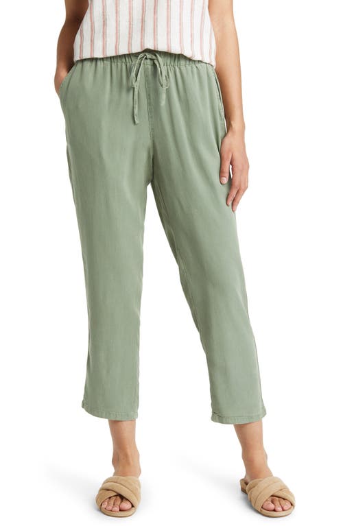 caslon(r) Drawstring Crop Pants in Green Dune