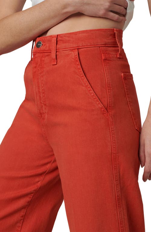 Shop Joe's The Trixie Cuff High Waist Wide Leg Trouser Jeans In Valiant Poppy