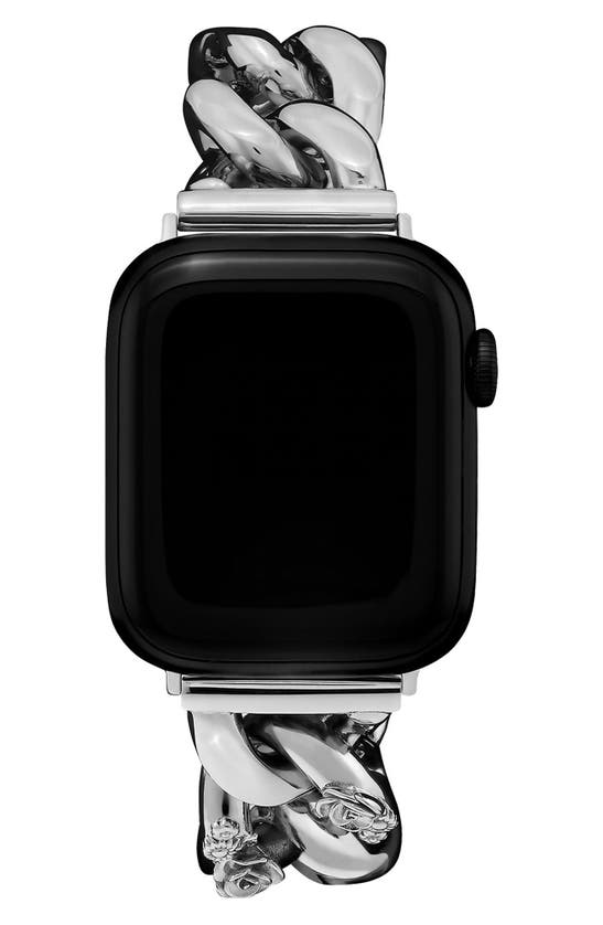 Olivia Burton Floral Link 20mm Apple Watch® Bracelet Watchband In Silver
