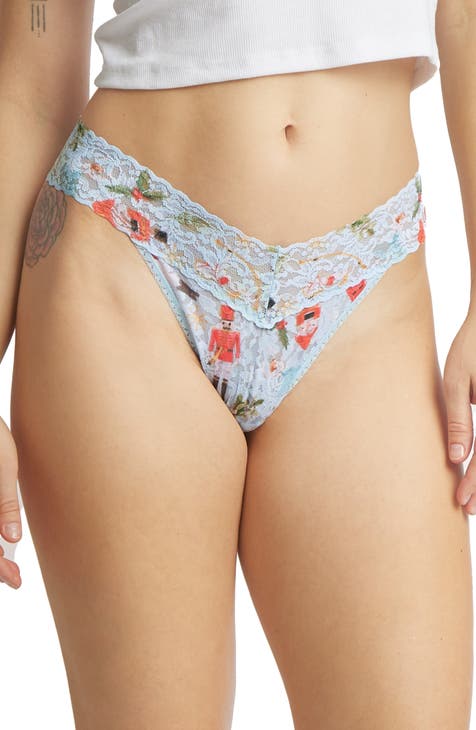  Penis Flower Print Women's Underwear Low Rise Stretch