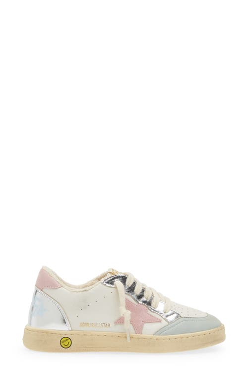 Shop Golden Goose Kids' Ball Star Low Top Sneaker In Grey/white/pink