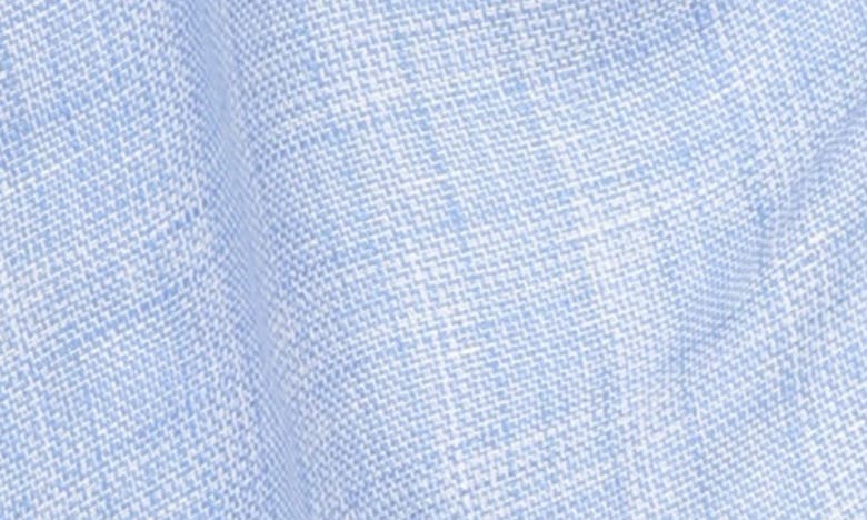 Shop Rain Button Front Crop Linen Top In Blue