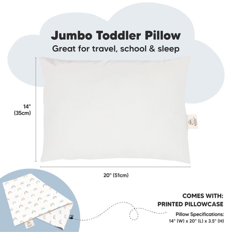 Shop Keababies Jumbo Toddler Pillow With Pillowcase In Jolly Rainbow
