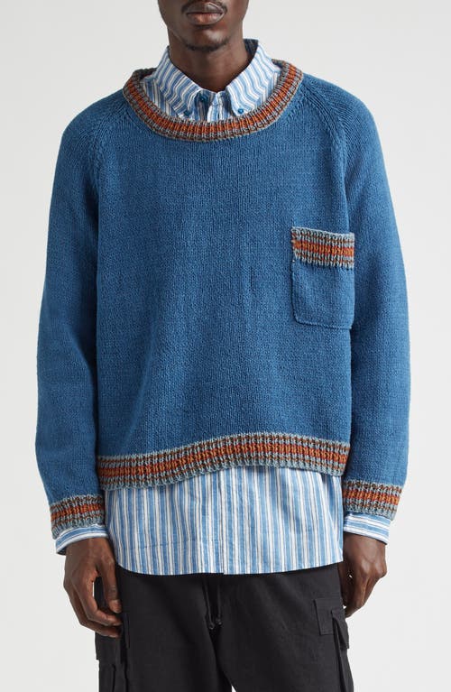 Shop Story Mfg. Bulb Organic Cotton Sweater In Indigo