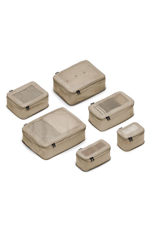 Monos Set of 6 Mesh Packing Cubes in Tan 