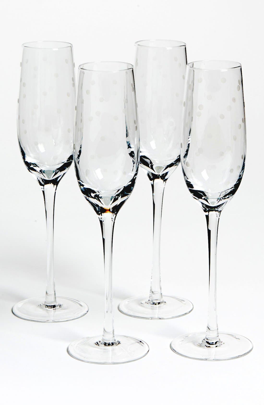 kate spade new york 'larabee dot' champagne flutes (Set of 4) Nordstrom